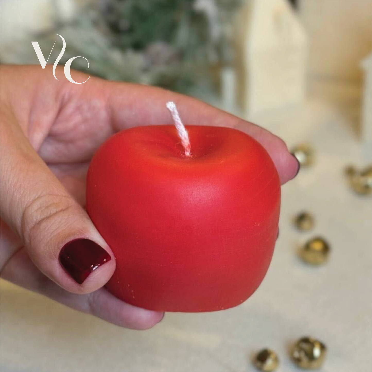 Red Apple Candle, small mini candle, Home Decor, Table Candle, Pillar Candle, Christmas Gift, new year decoration