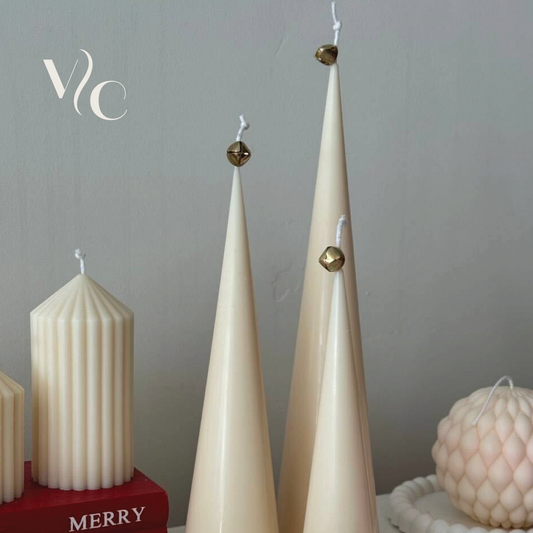 Christmas Set of Three Cone Soy Wax Candles