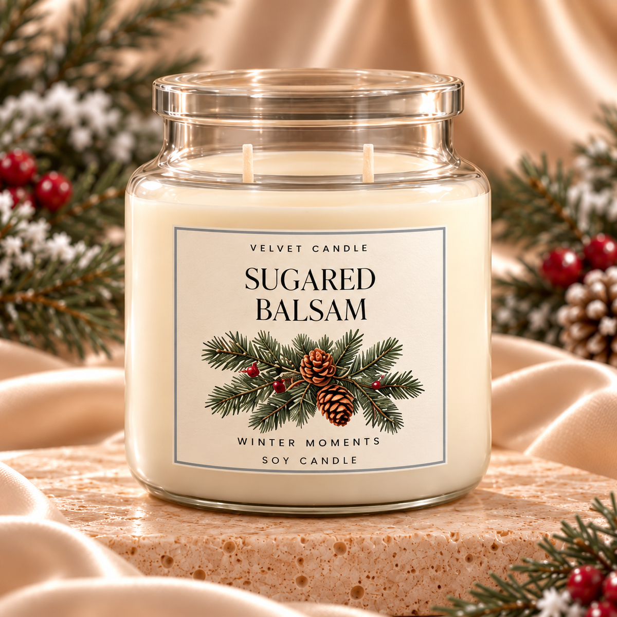 Sugared Balsam candle styling mockup