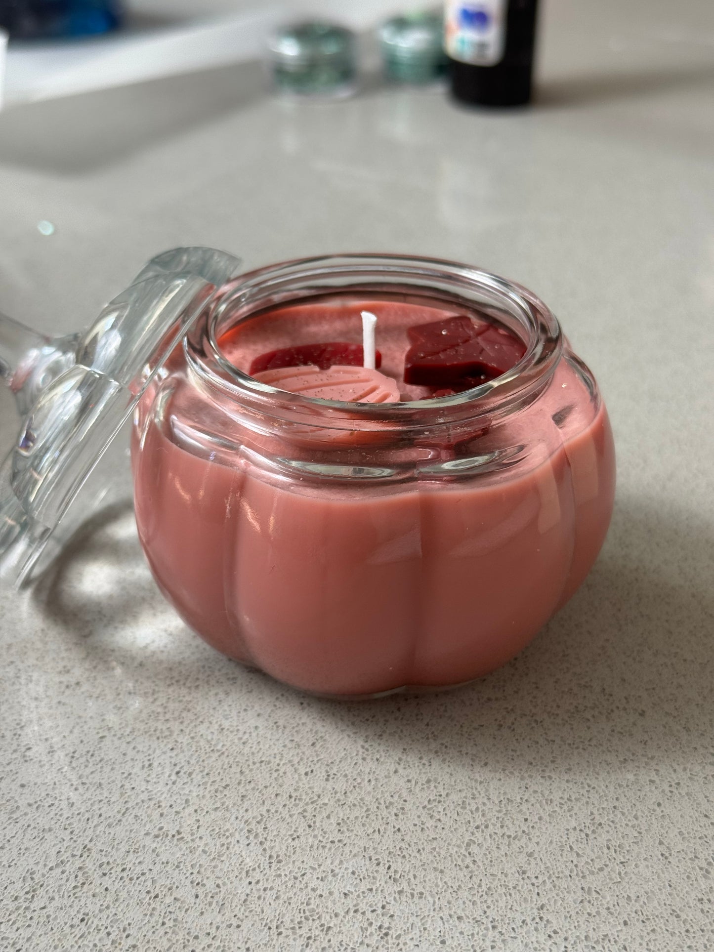 Glass Pumpkin Soy Wax Candle