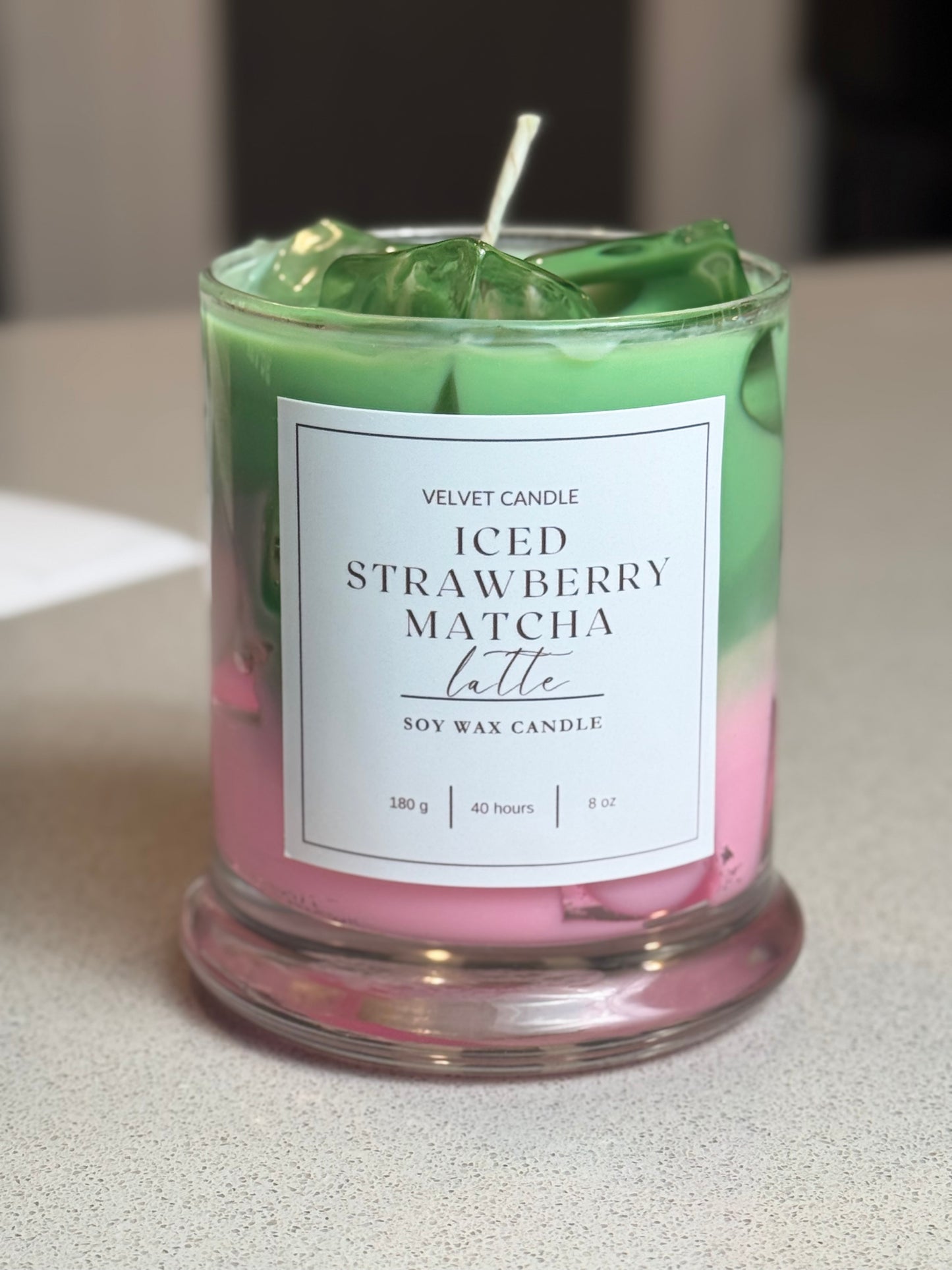 Iced Strawberry Matcha Latte Candle (Coffee Collection)