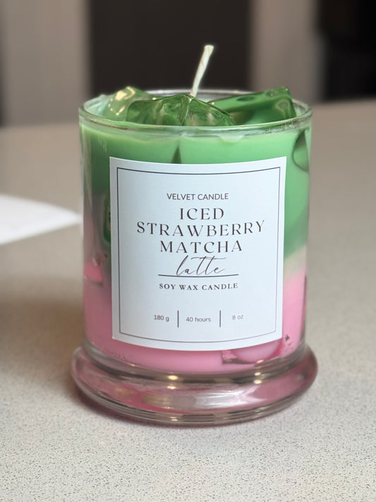 Iced Strawberry Matcha Latte Candle (Coffee Collection)