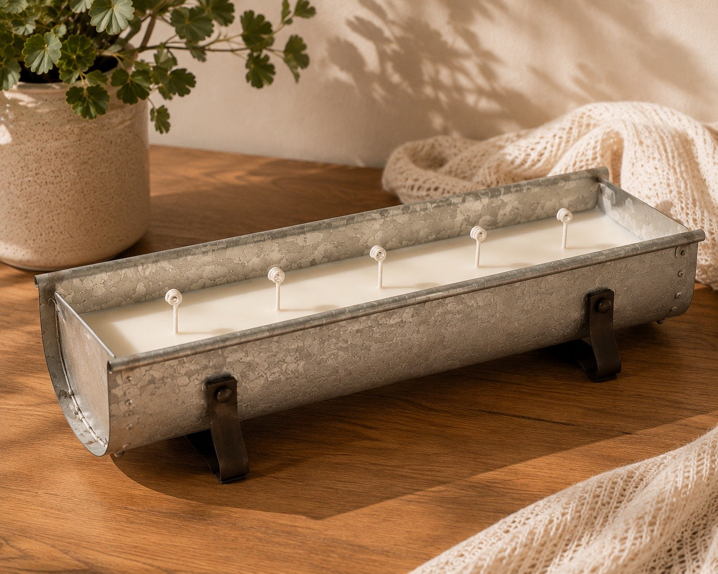 Rustic Farmhouse Trough Candle (Customizable)
