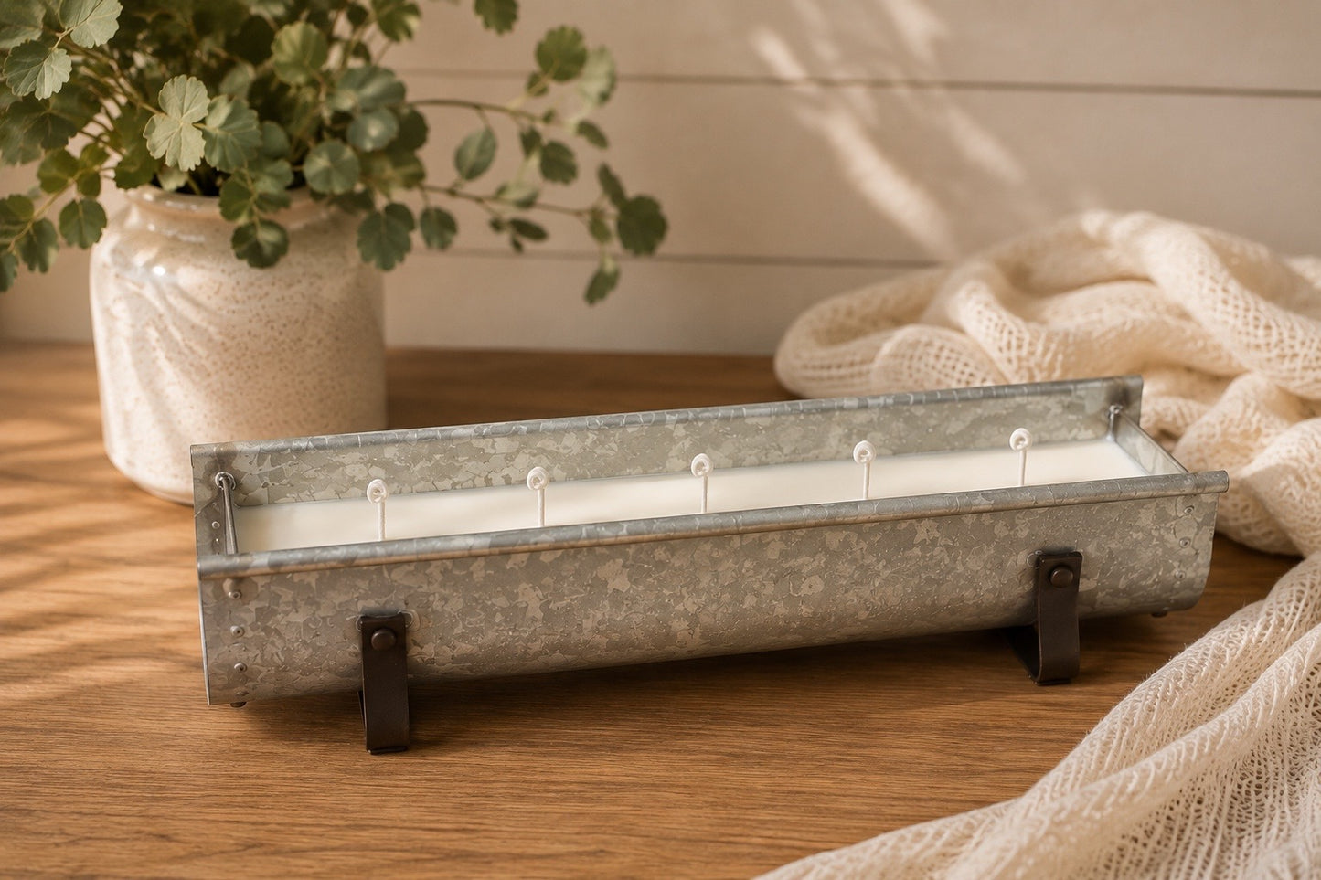 Rustic Farmhouse Trough Candle (Customizable)