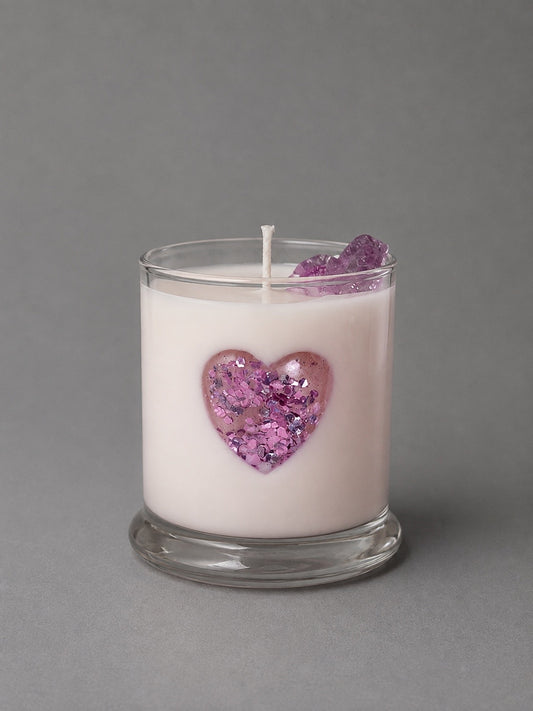 Sparkly Heart Candle