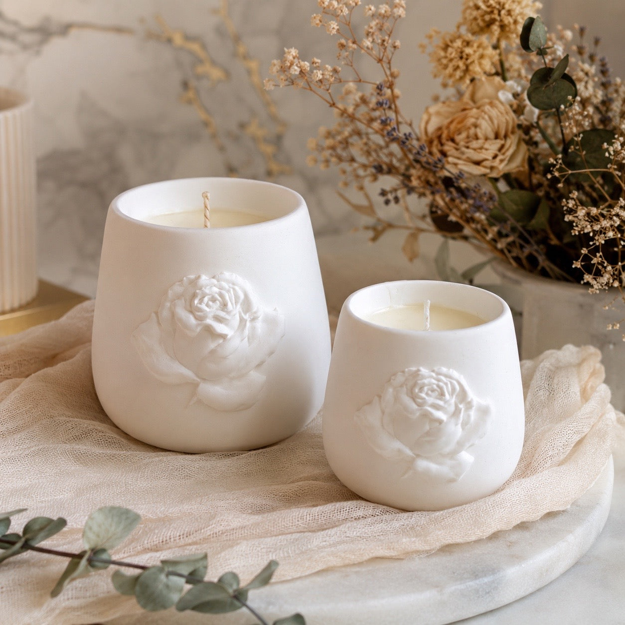 Rose Candle Set – 12 oz & 9 oz