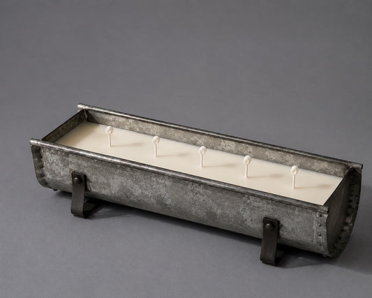 Rustic Farmhouse Trough Candle (Customizable)