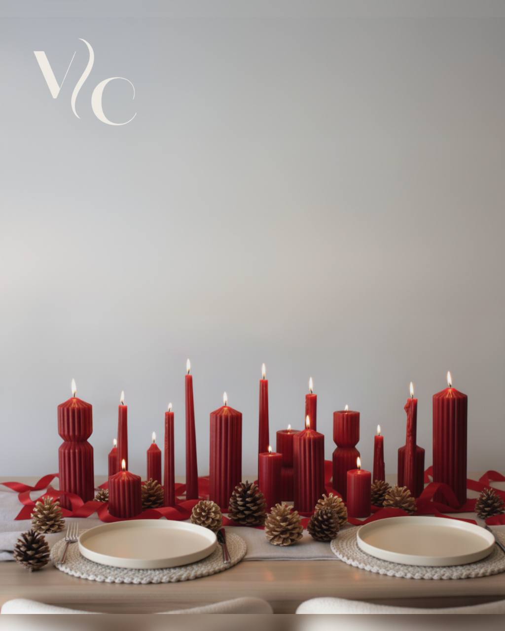 Holiday Table Set – 20 Soy Wax Candles