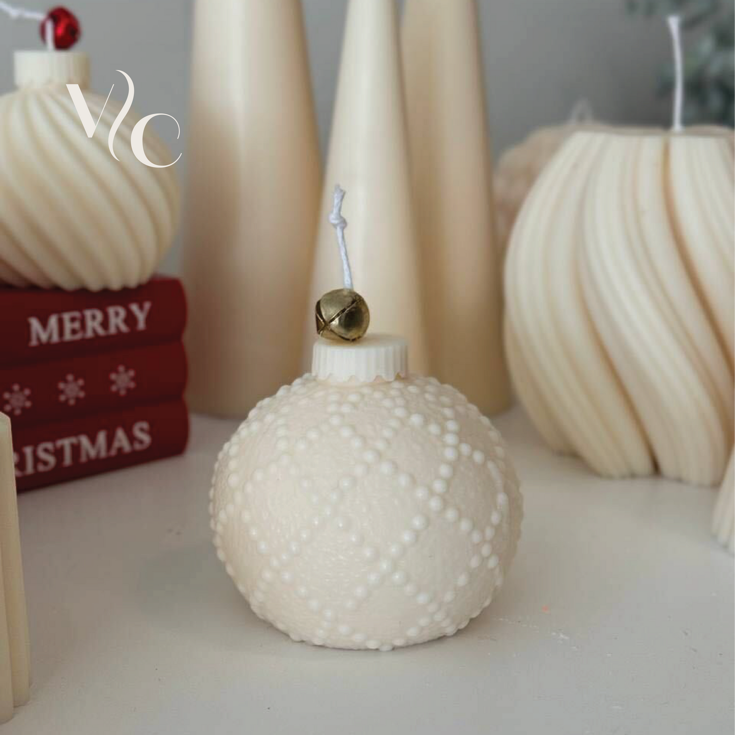 Ornament Christmas Ball Soy Wax Candle