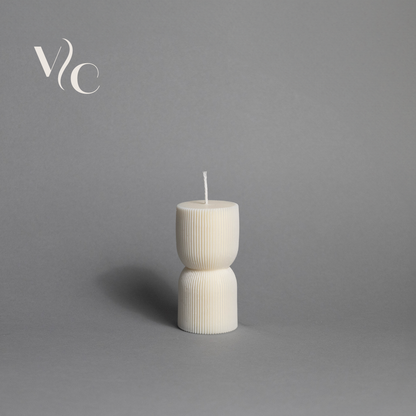 Ribbed Pillar Soy Wax Candle