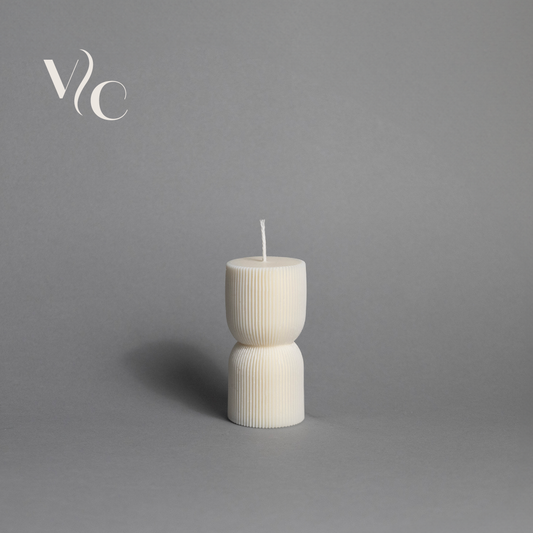 Ribbed Pillar Soy Wax Candle