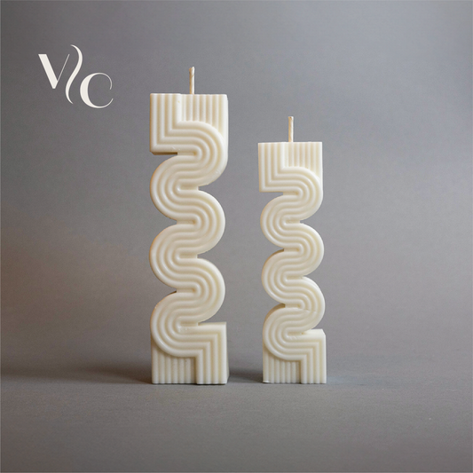 Wavy Pillar Candle Set