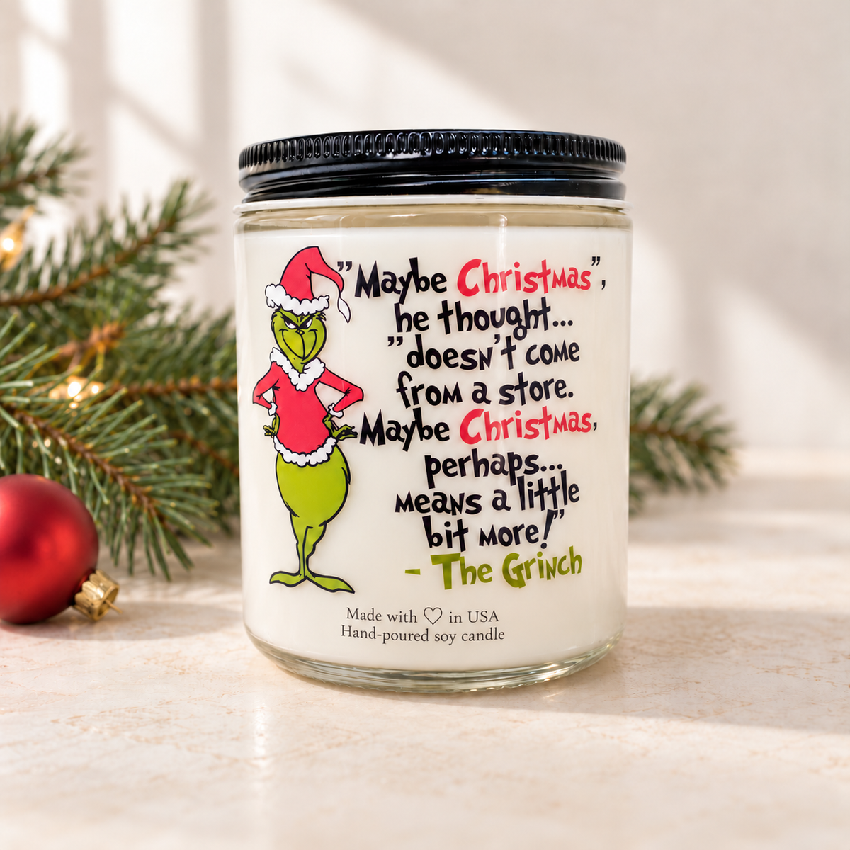 Maybe Christmas Means a Little Bit More Soy Candle — choose 4 oz or 8 oz and your scent