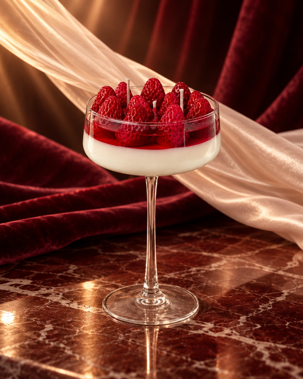 Strawberry Panna Cotta Dessert Candle