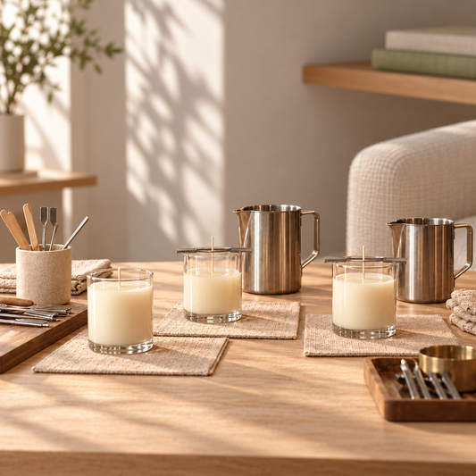 Private Candle Party in a softly sunlit home setting