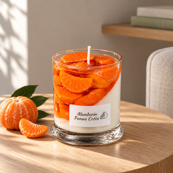 Mandarin Panna Cotta Dessert Candle