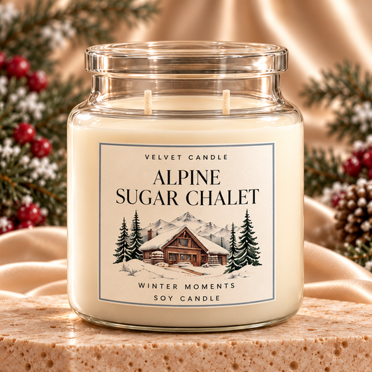 Alpine Sugar Chalet candle styling mockup
